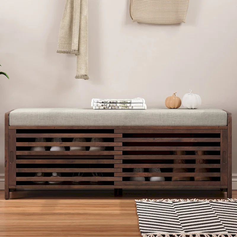 Banc de rangement volets vieillis