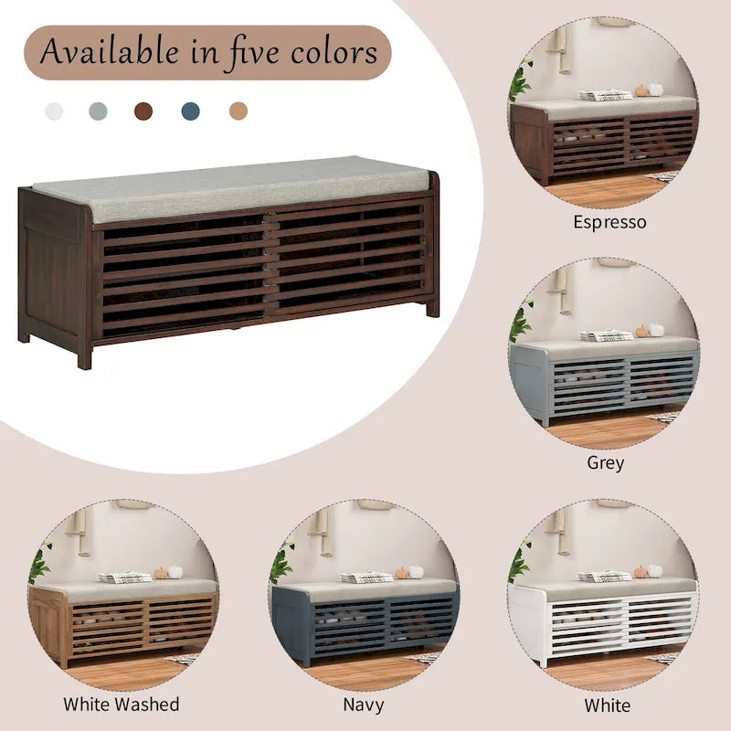 Banc de rangement volets vieillis