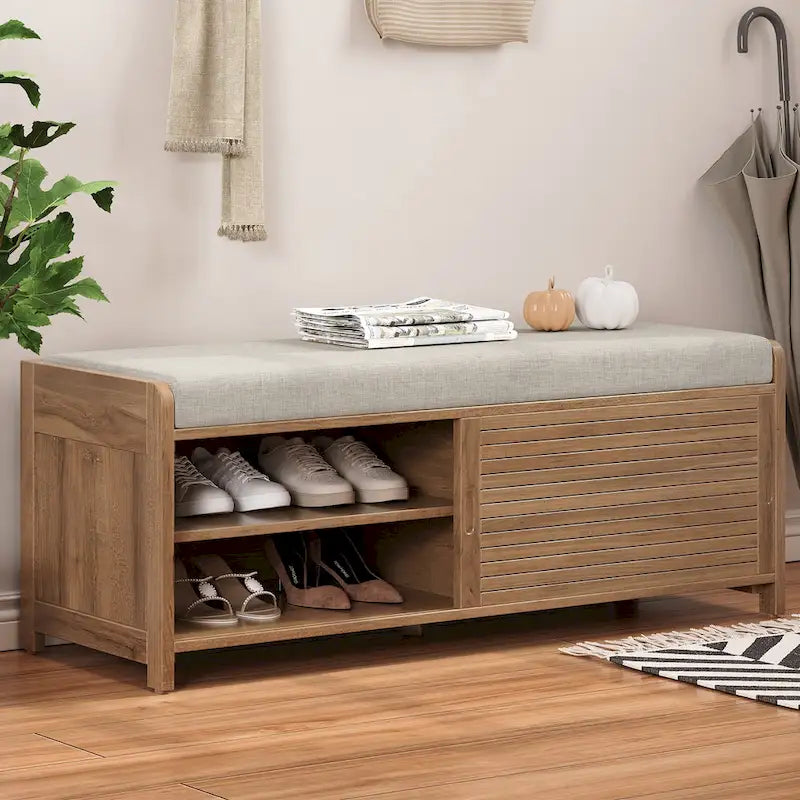 Banc de rangement volets vieillis