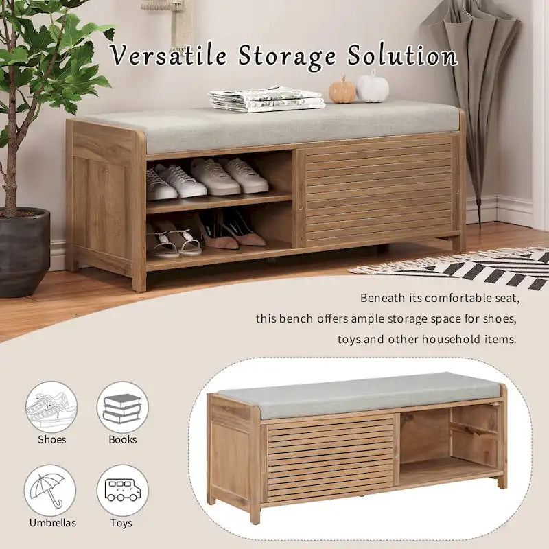 Banc de rangement volets vieillis