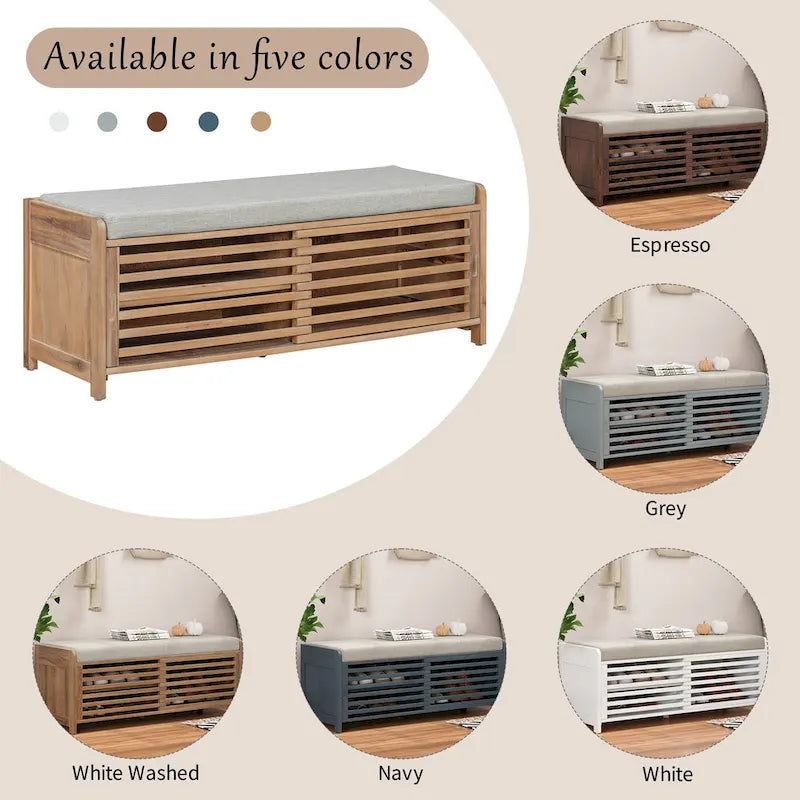 Banc de rangement volets vieillis