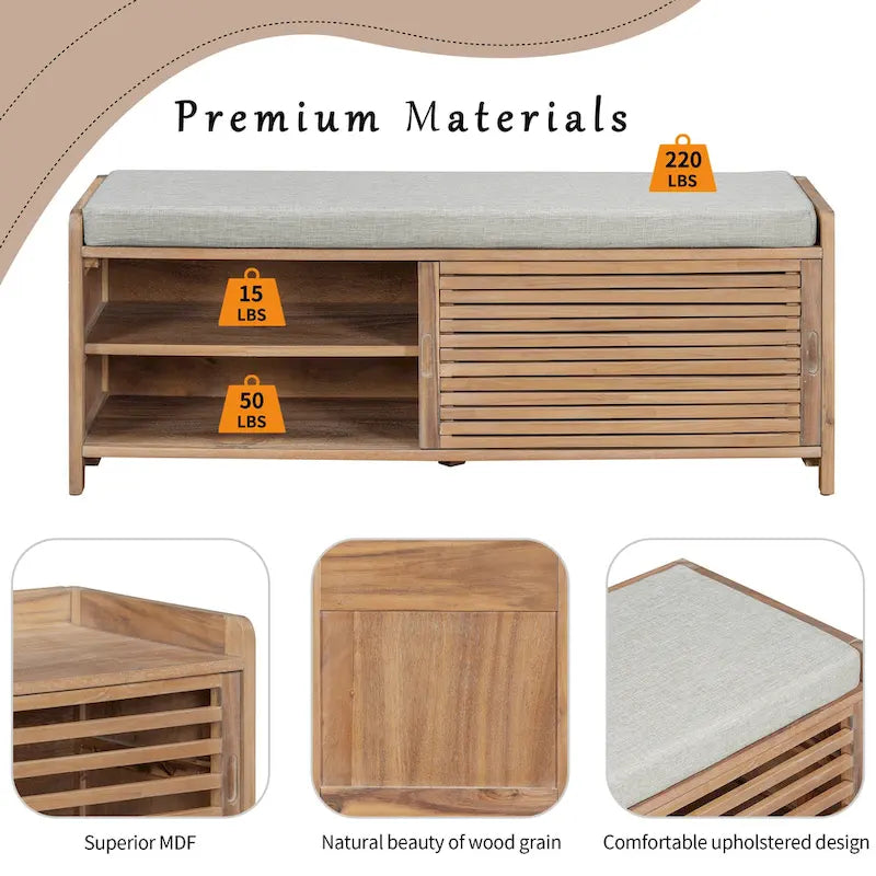 Banc de rangement volets vieillis