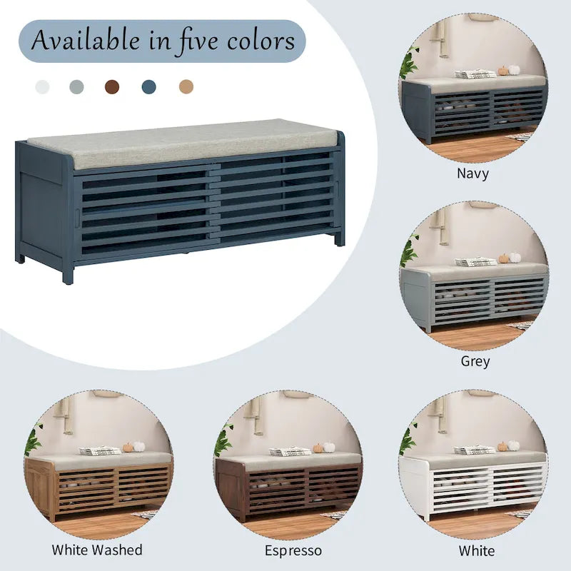 Banc de rangement volets vieillis