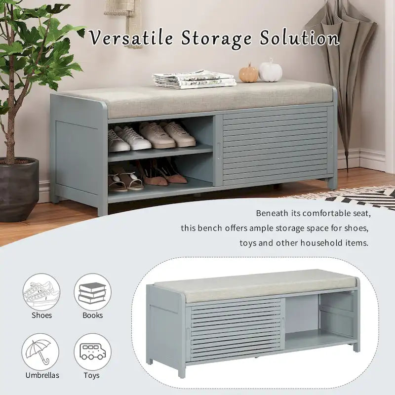 Banc de rangement volets vieillis