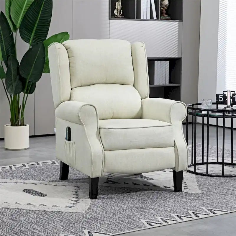 Fauteuil inclinable massant en lin avec chauffage