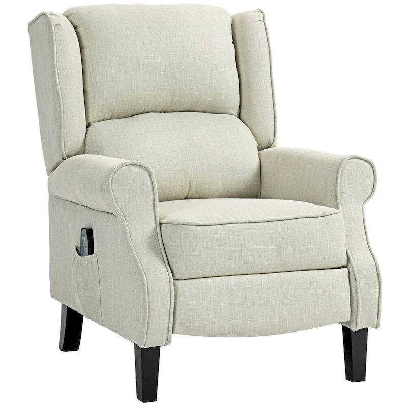 Fauteuil inclinable massant en lin avec chauffage
