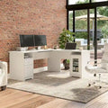 Bureau d'angle informatique avec rangement de