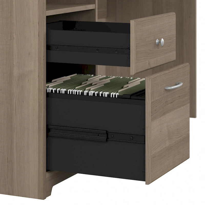 Bureau d'angle informatique avec rangement de