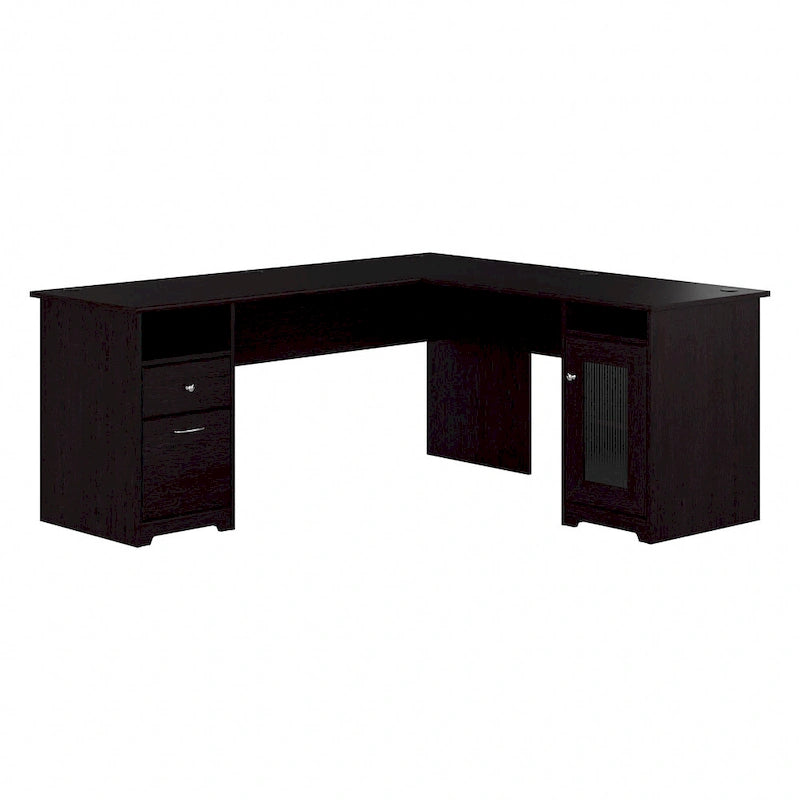 Bureau d'angle informatique avec rangement de