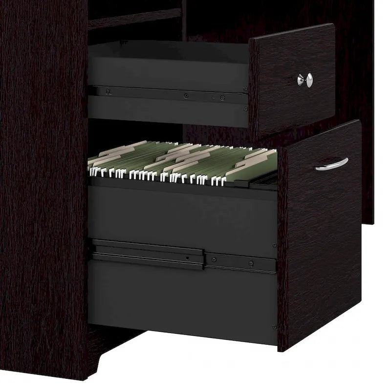 Bureau d'angle informatique avec rangement de