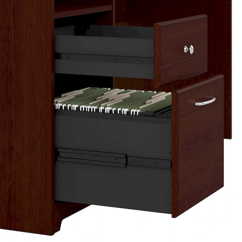 Bureau d'angle informatique avec rangement de