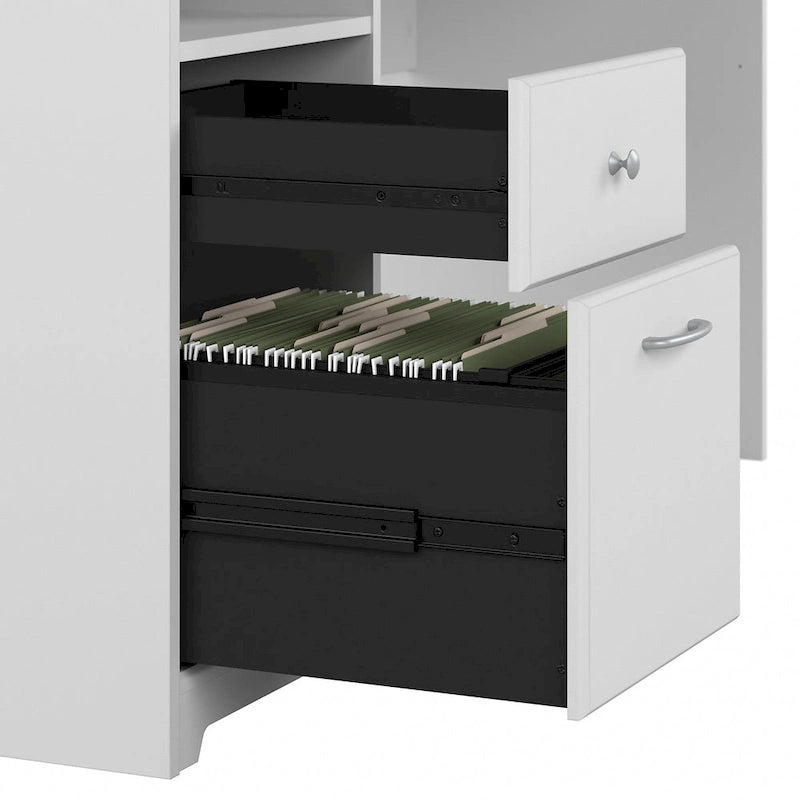 Bureau d'angle informatique avec rangement de