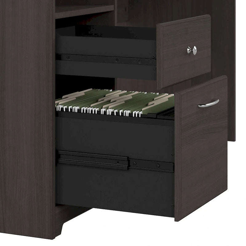 Bureau d'angle informatique avec rangement de