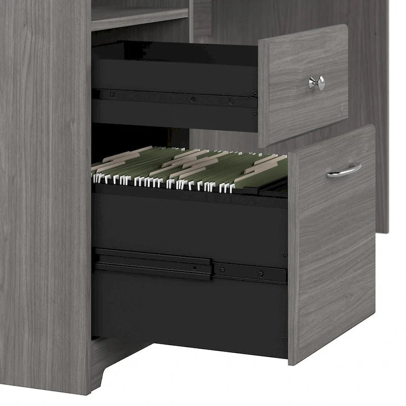 Bureau d'angle informatique avec rangement de