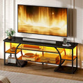 Meuble TV LED avec prises électriques et étagères