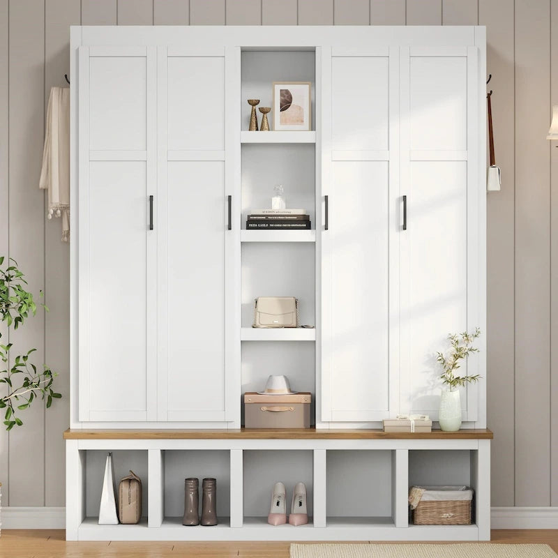 Portemanteau avec banc Range-chaussures, Organisateur d'entrée pour vestiaire