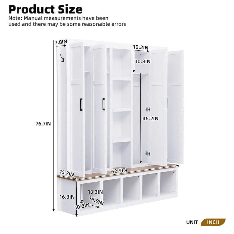 Portemanteau avec banc Range-chaussures, Organisateur d'entrée pour vestiaire