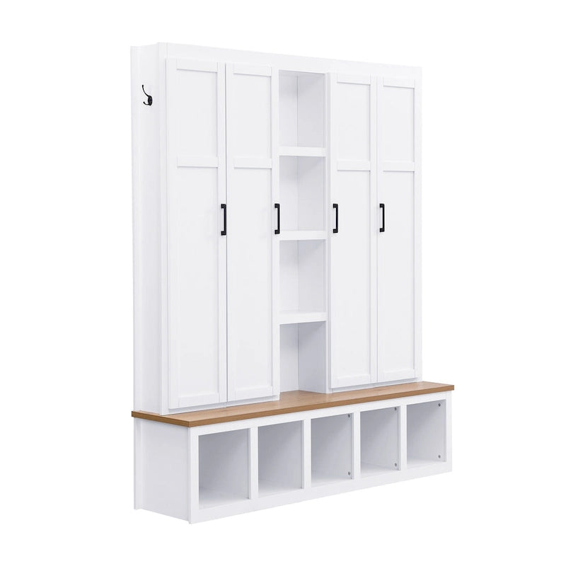 Portemanteau avec banc Range-chaussures, Organisateur d'entrée pour vestiaire