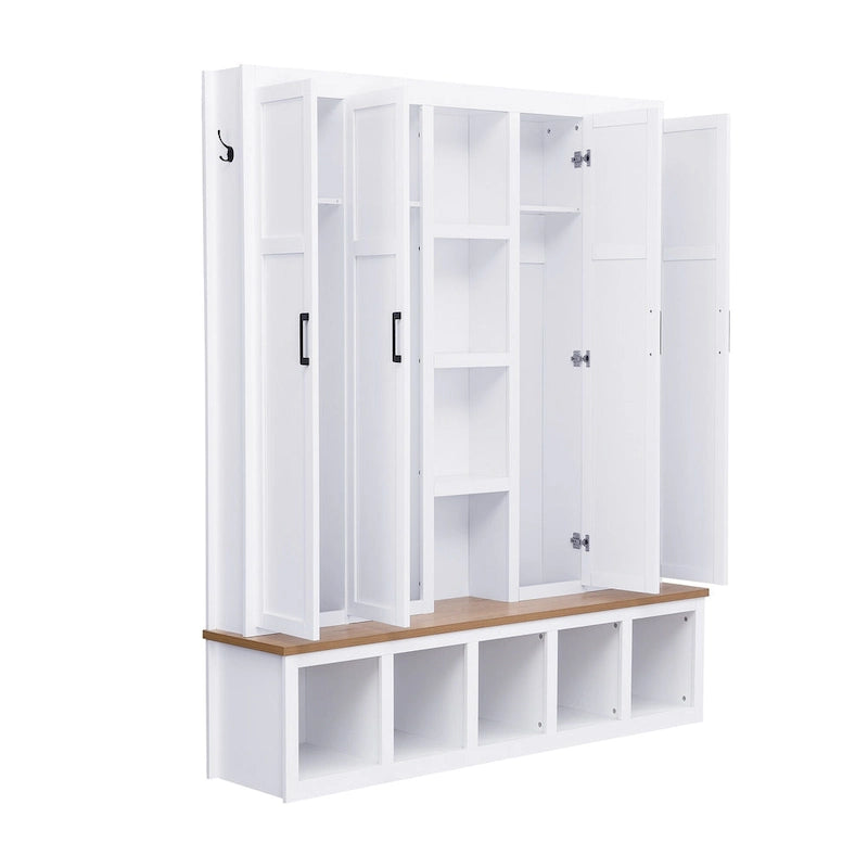 Portemanteau avec banc Range-chaussures, Organisateur d'entrée pour vestiaire