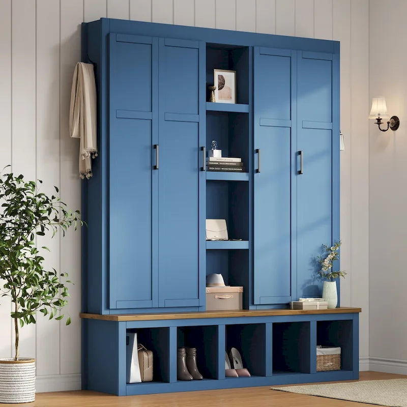 Portemanteau avec banc Range-chaussures, Organisateur d'entrée pour vestiaire