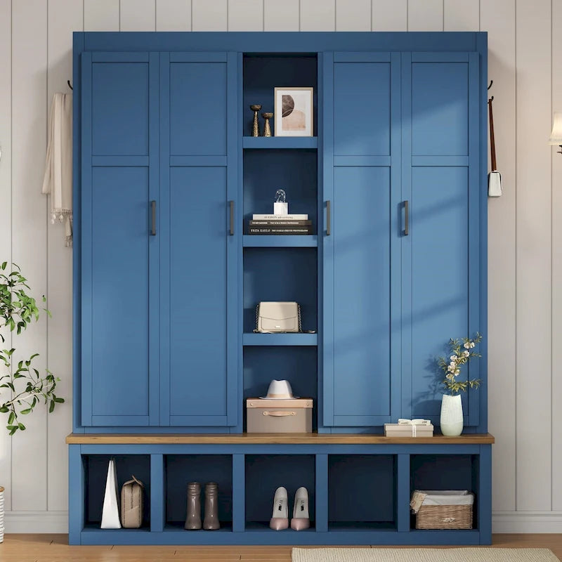 Portemanteau avec banc Range-chaussures, Organisateur d'entrée pour vestiaire