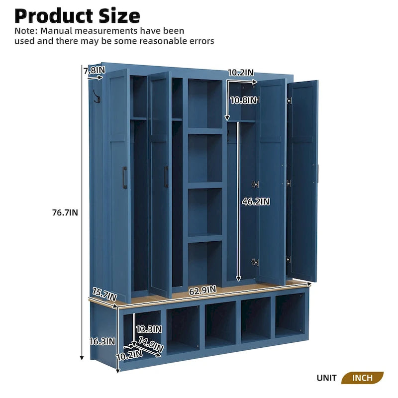 Portemanteau avec banc Range-chaussures, Organisateur d'entrée pour vestiaire