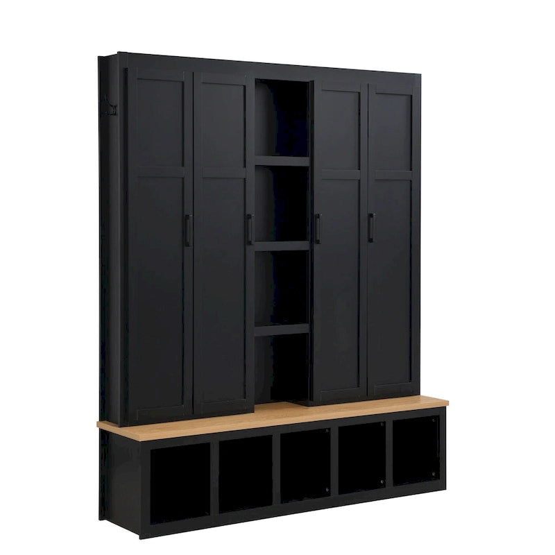 Portemanteau avec banc Range-chaussures, Organisateur d'entrée pour vestiaire