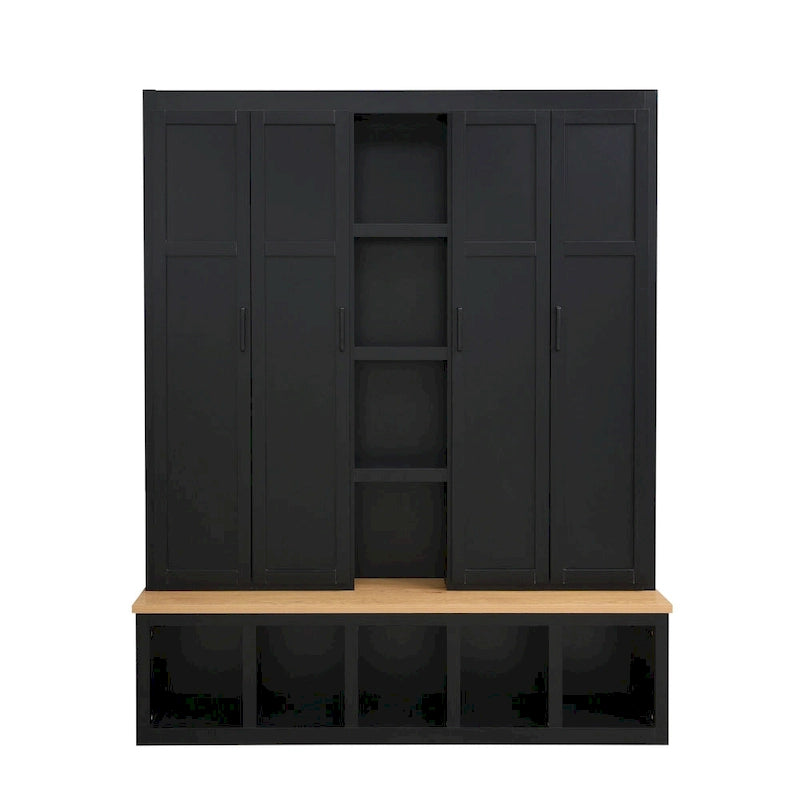 Portemanteau avec banc Range-chaussures, Organisateur d'entrée pour vestiaire