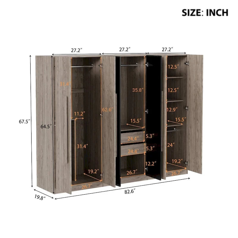 Armoire en bois avec tiroirs de rangement pour chambre à coucher