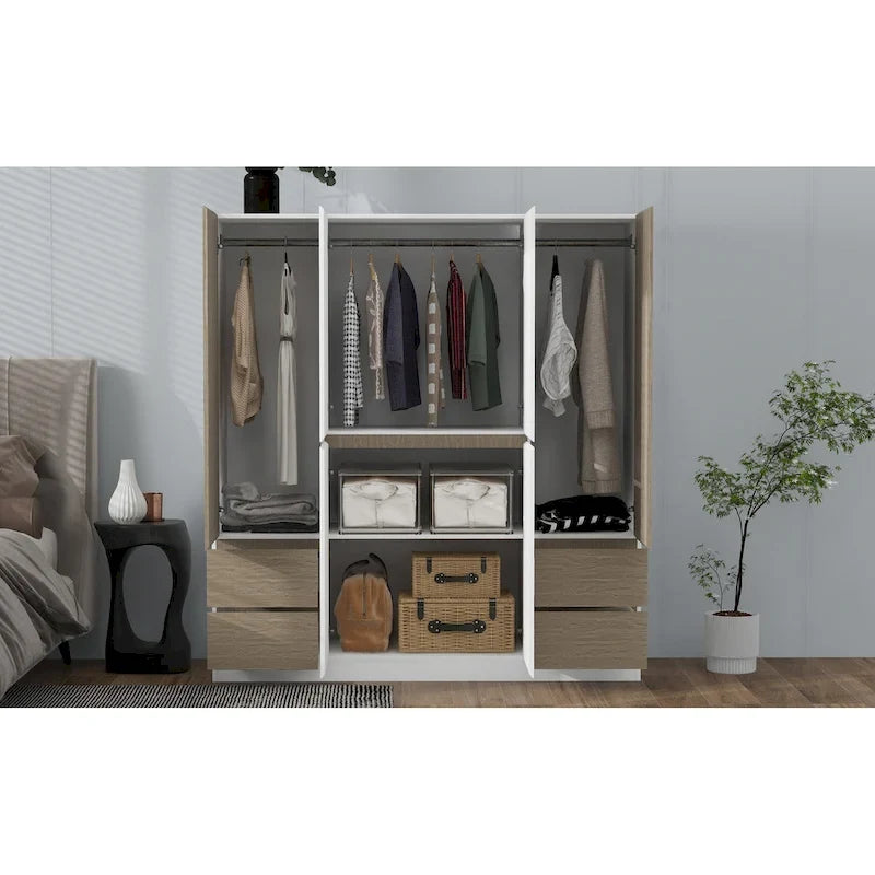 Armoire en bois avec tiroirs de rangement pour chambre à coucher