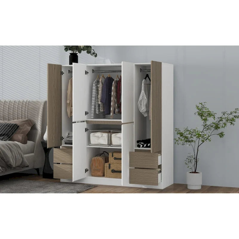 Armoire en bois avec tiroirs de rangement pour chambre à coucher