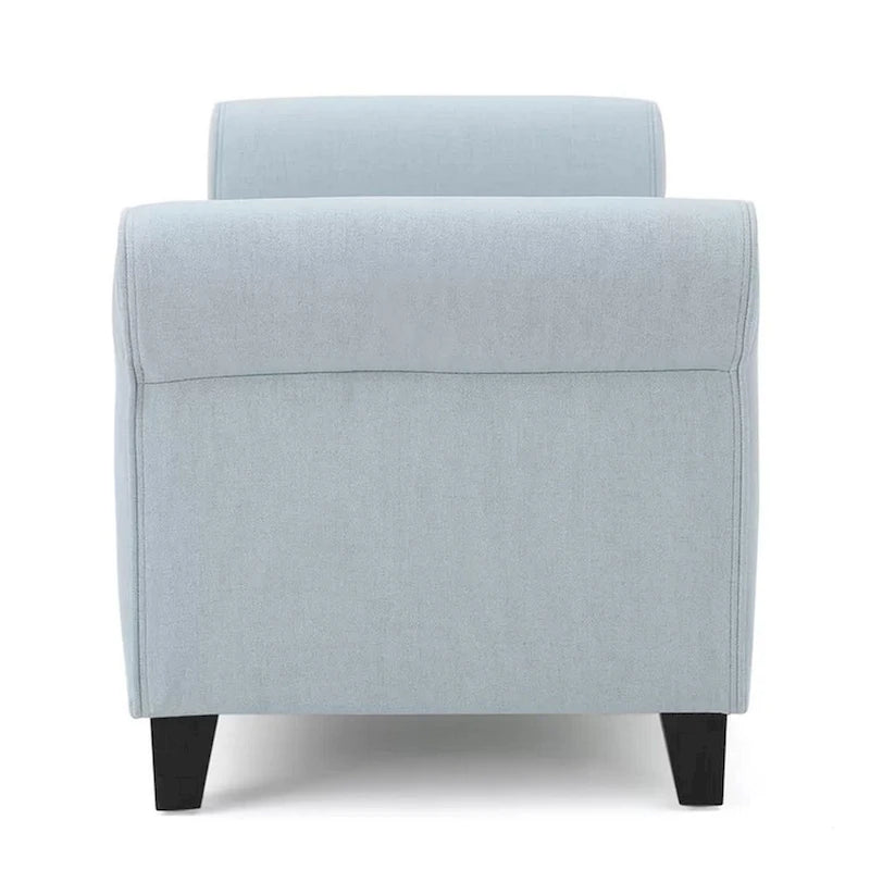 Banc de rangement ottoman, bleu clair