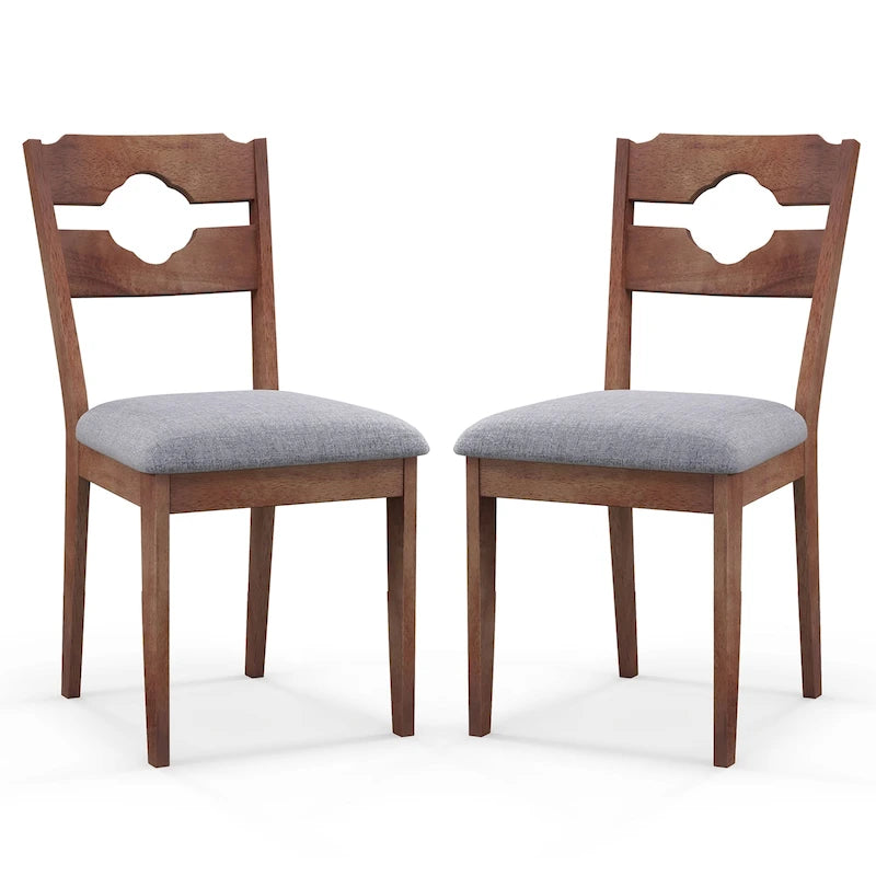 Chaise de salle à manger Rembourrée Dossier Haut Cadre en Bois d'Hévéa