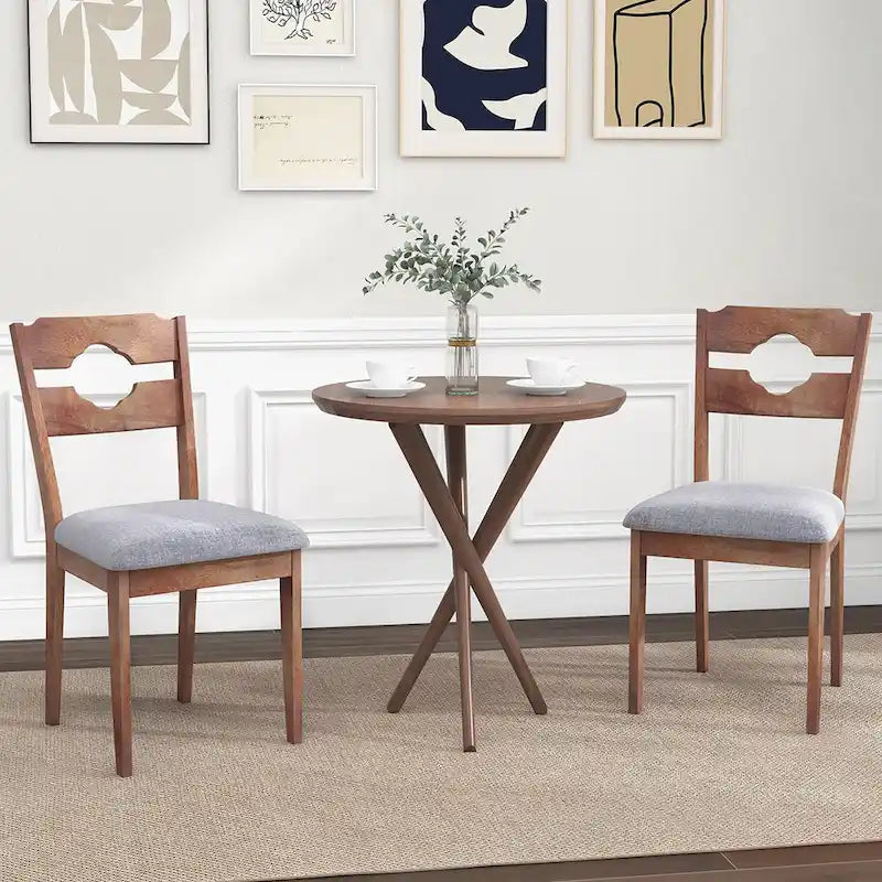 Chaise de salle à manger Rembourrée Dossier Haut Cadre en Bois d'Hévéa