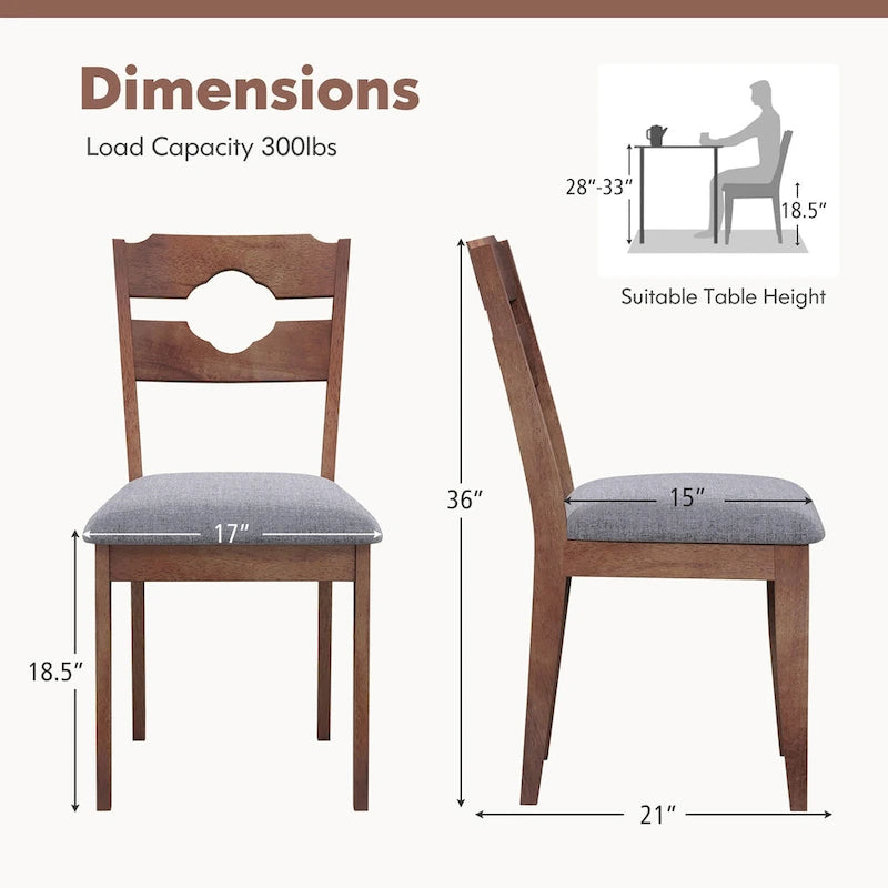 Chaise de salle à manger Rembourrée Dossier Haut Cadre en Bois d'Hévéa