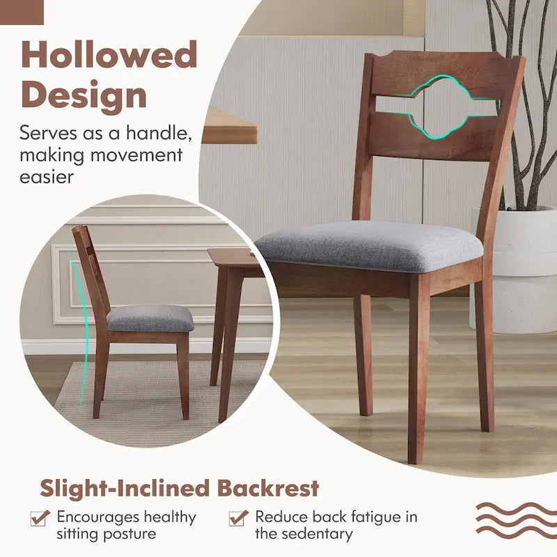 Chaise de salle à manger Rembourrée Dossier Haut Cadre en Bois d'Hévéa