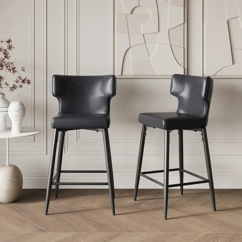 Dossier incurvé, chaise d'îlot de cuisine avec repose-pieds