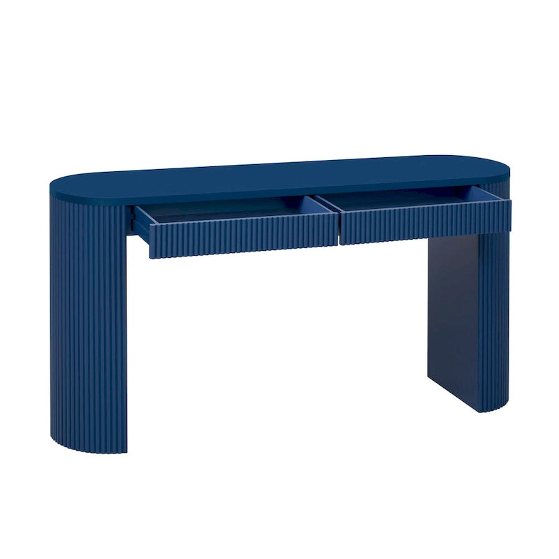 Console incurvée, table d'appoint de canapé longue, table d'entrée étroite