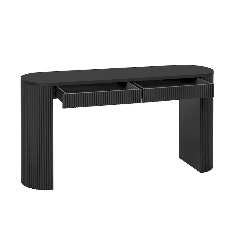 Console incurvée, table d'appoint de canapé longue, table d'entrée étroite