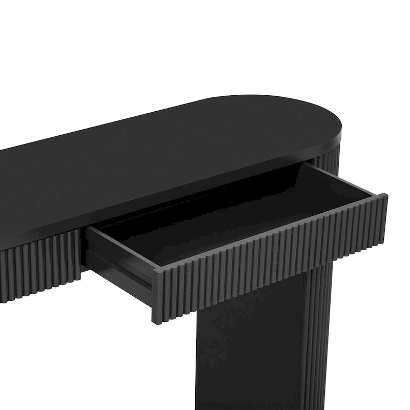 Console incurvée, table d'appoint de canapé longue, table d'entrée étroite