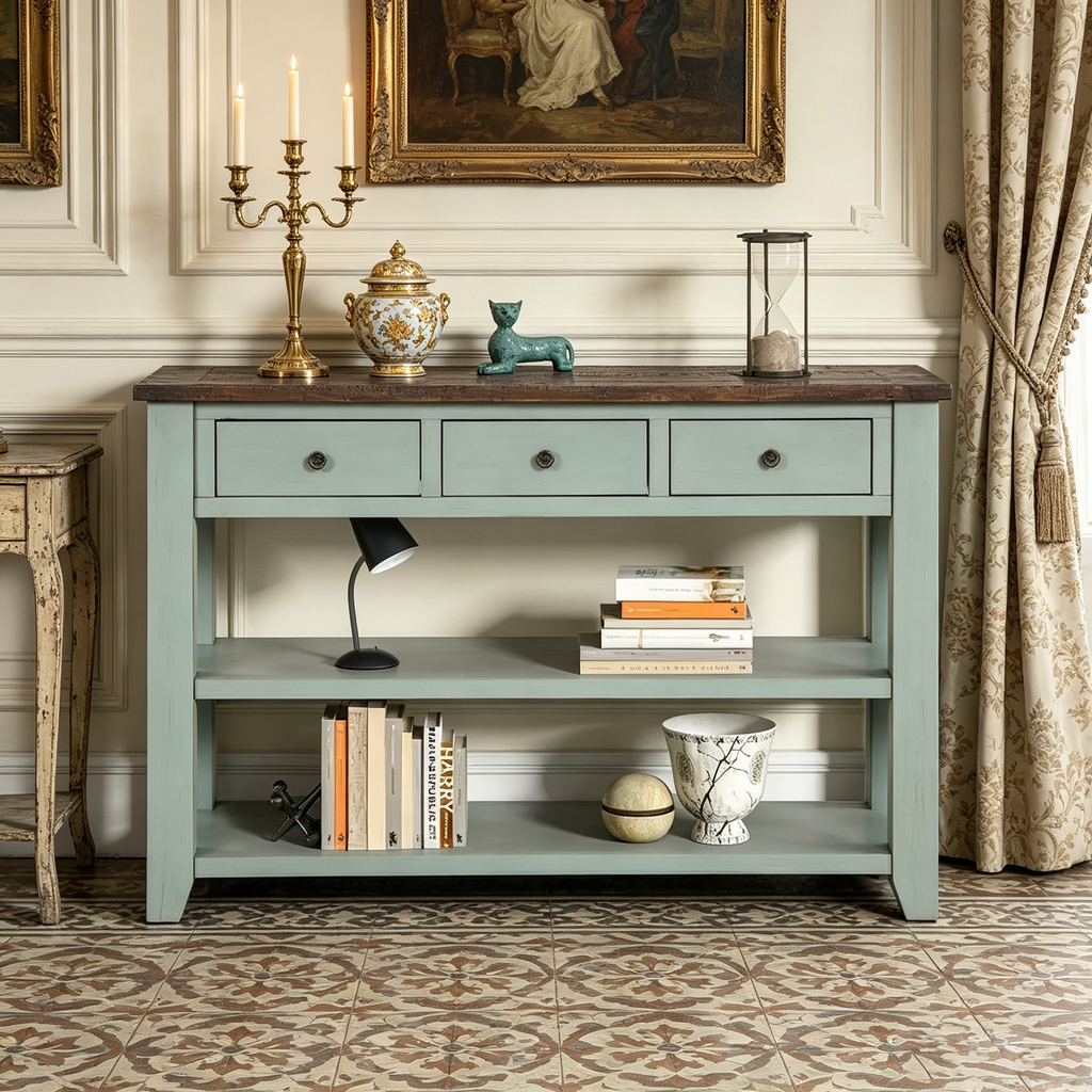 Console en bois de pin massif