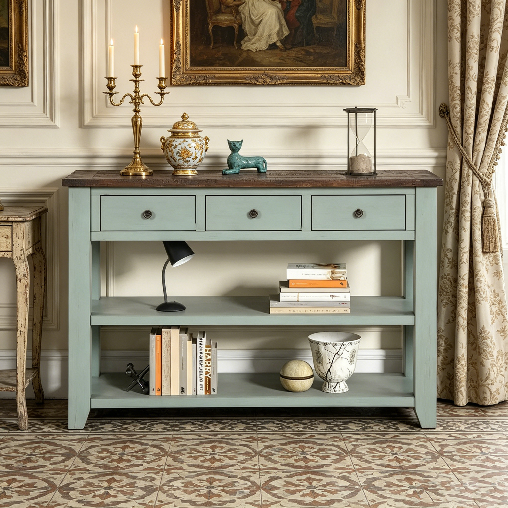 Console en bois de pin massif