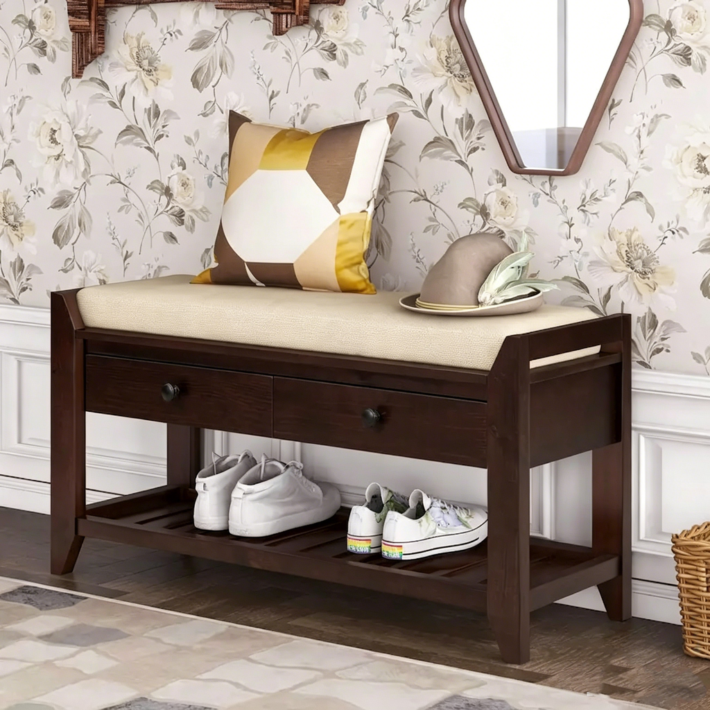 Banc de rangement pour entrée