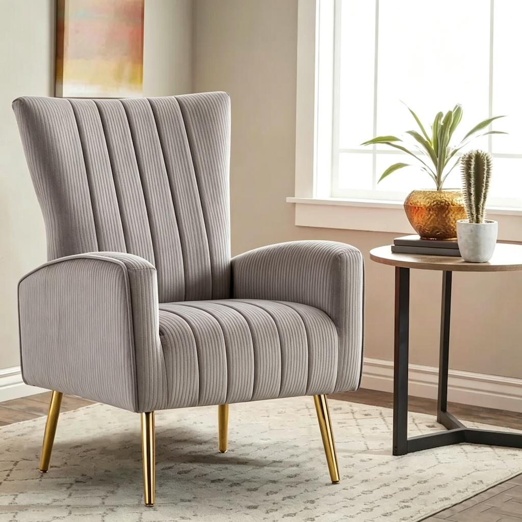 Fauteuil douillet en velours Fauteuil confortable