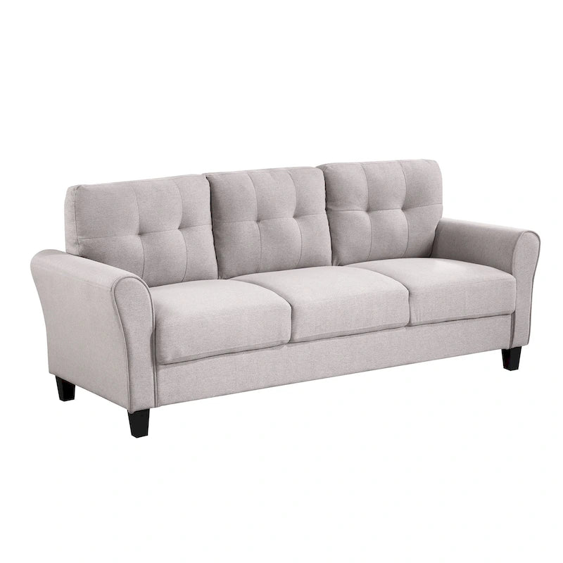 Canapé revêtu de lin gris