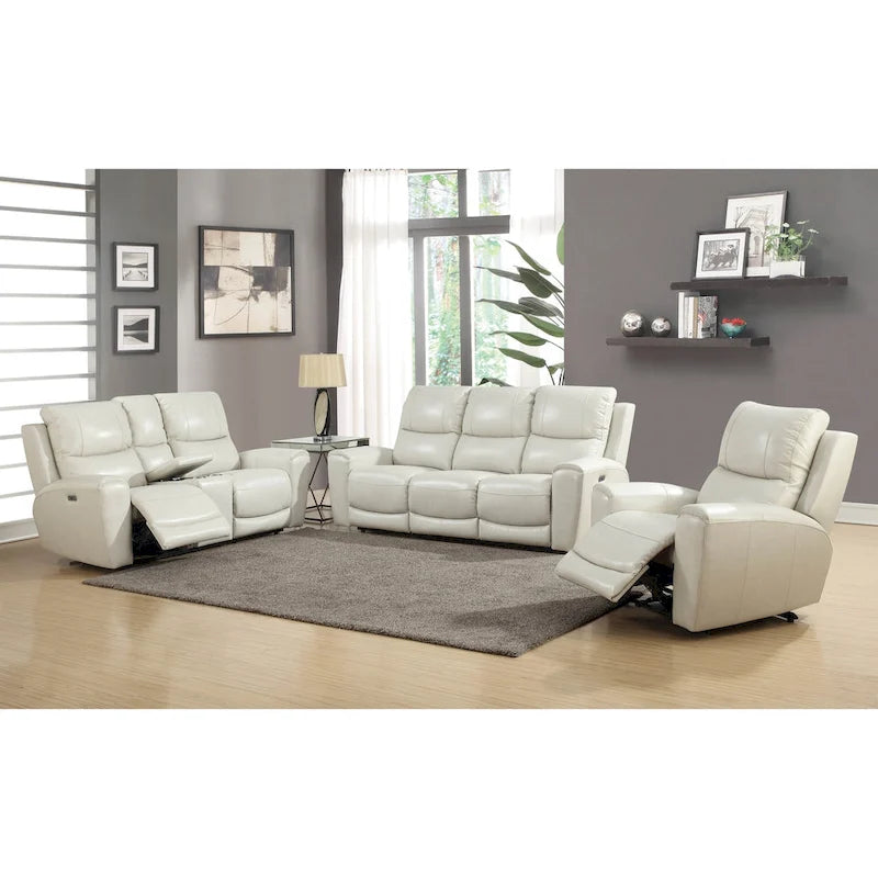 Causeuse inclinable électrique en cuir pleine fleur