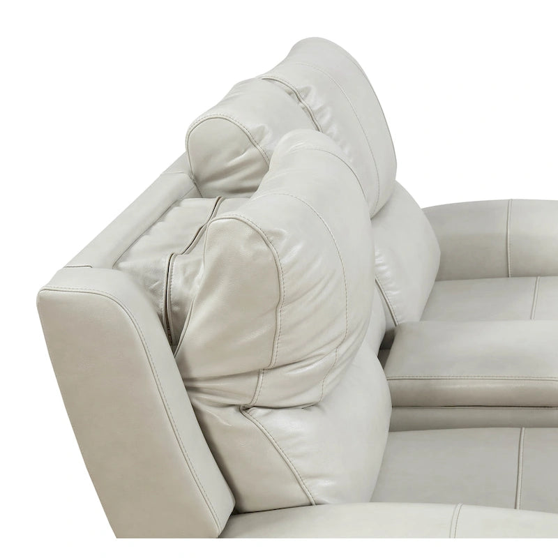 Causeuse inclinable électrique en cuir pleine fleur