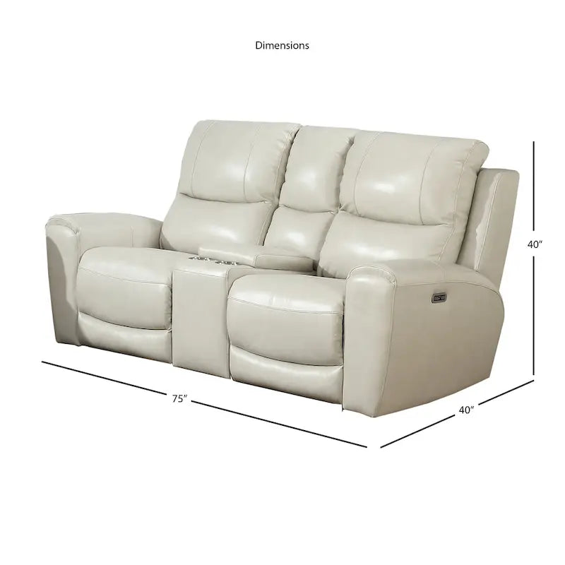 Causeuse inclinable électrique en cuir pleine fleur
