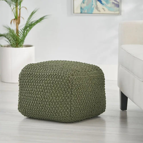 Coussin carré en coton tricoté