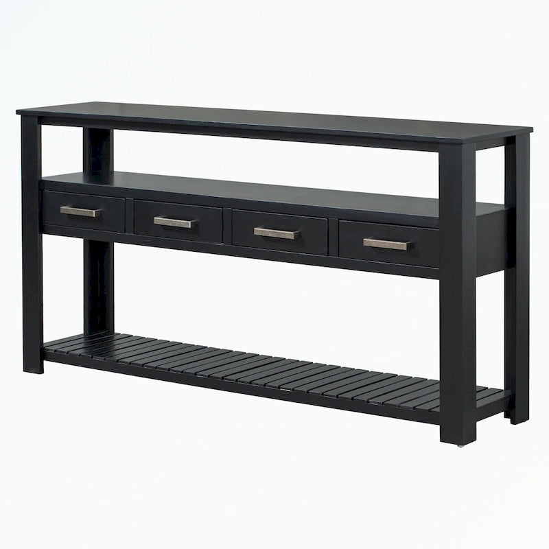 Console avec 4 tiroirs et 2 étagères